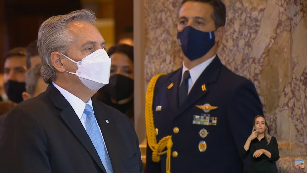 Alberto Fern&aacute;ndez en el Tedeum (Captura de pantalla).