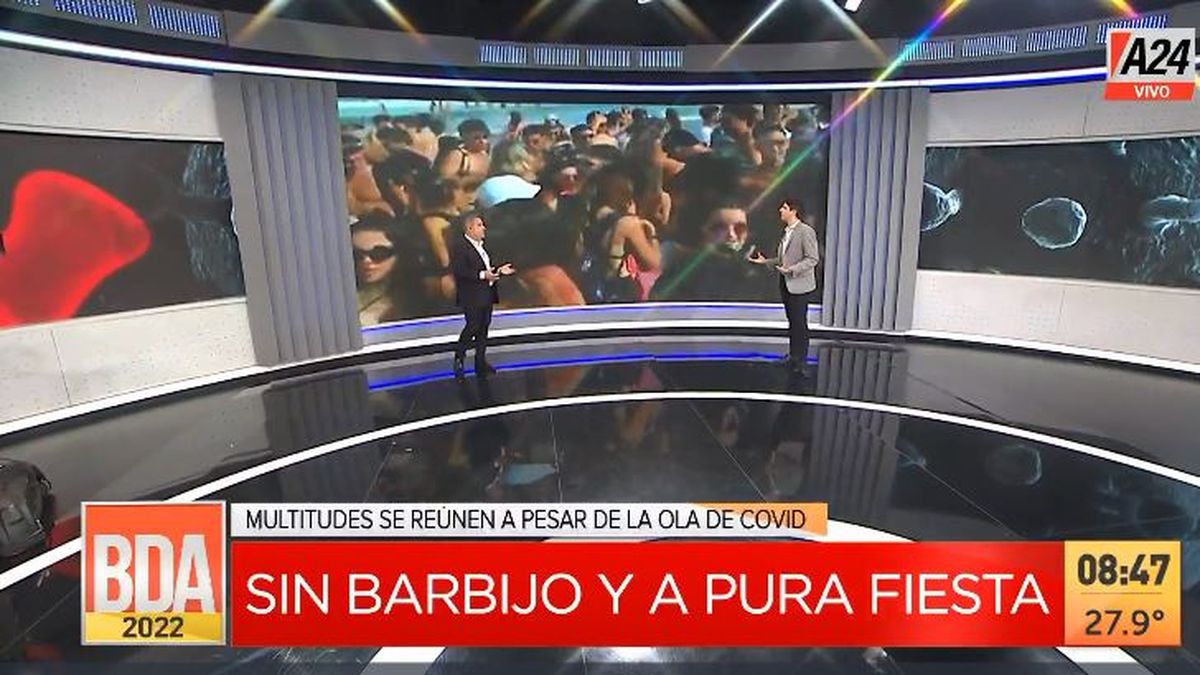 Así son las fiestas en las playas de Mar del Plata. (Captura de Tv)
