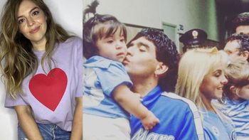 Dalma Maradona publicó un video inédito de su niñez junto a su papá, su hermana y su mamá