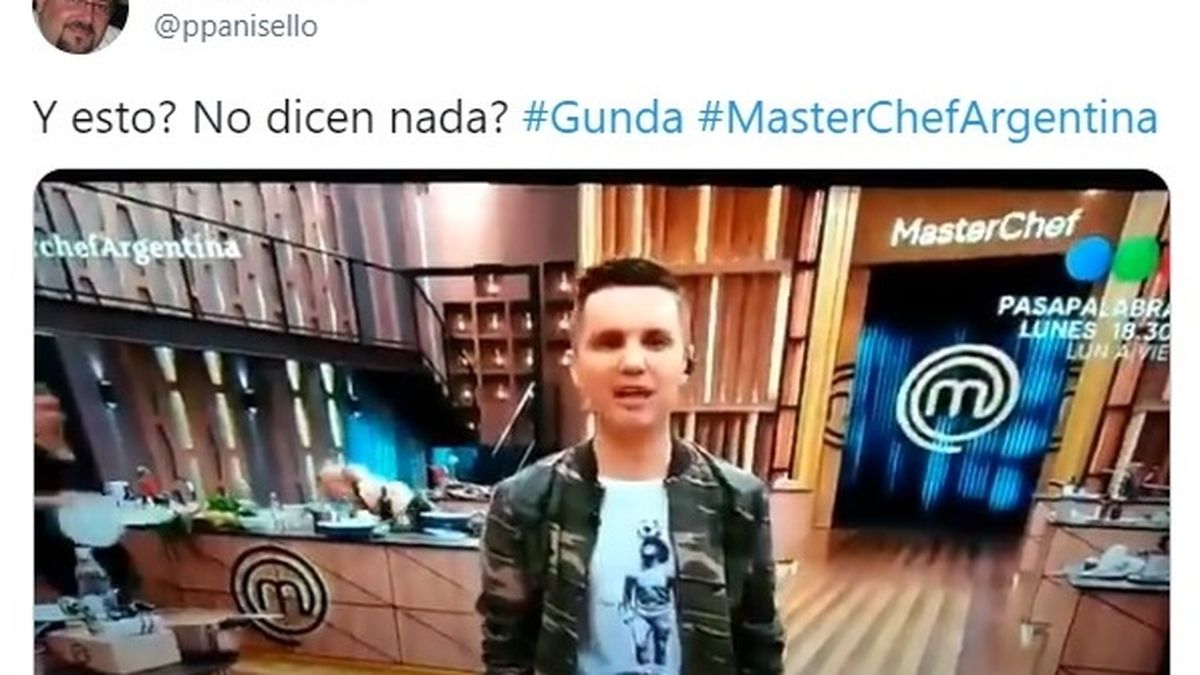 El usuario @ppanisello fue quien se dio cuenta del movimiento extraño de Claudia Fontán en la gala del domingo pasado en MasterChef Celebrity.