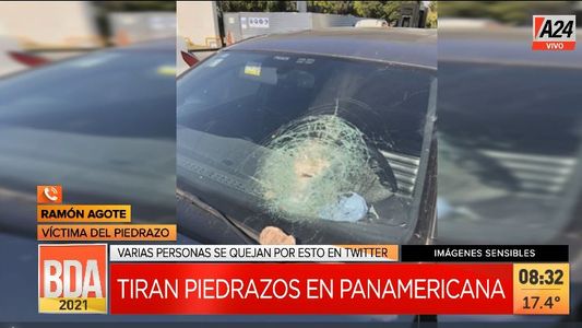 Así atacan a piedrazos en el ramal Pilar de la Panamericana