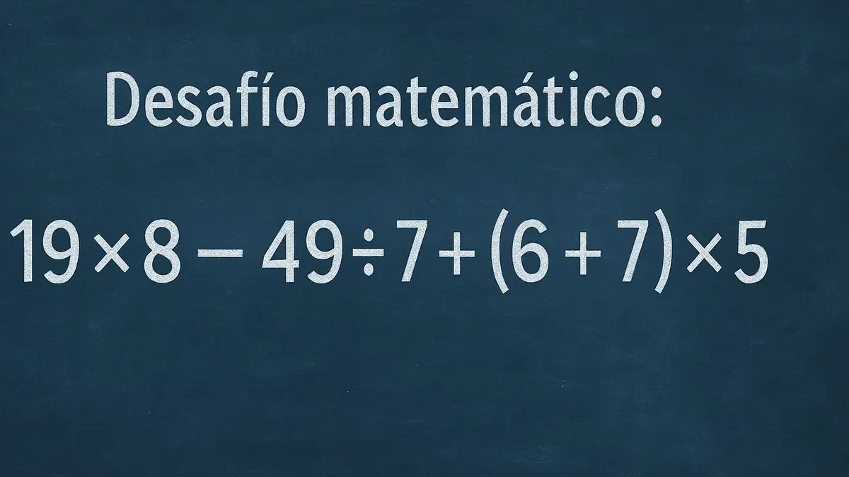 Imagen de pizarra para Desafío Matemático: probá resolver esta cuenta con paréntesis paso a paso