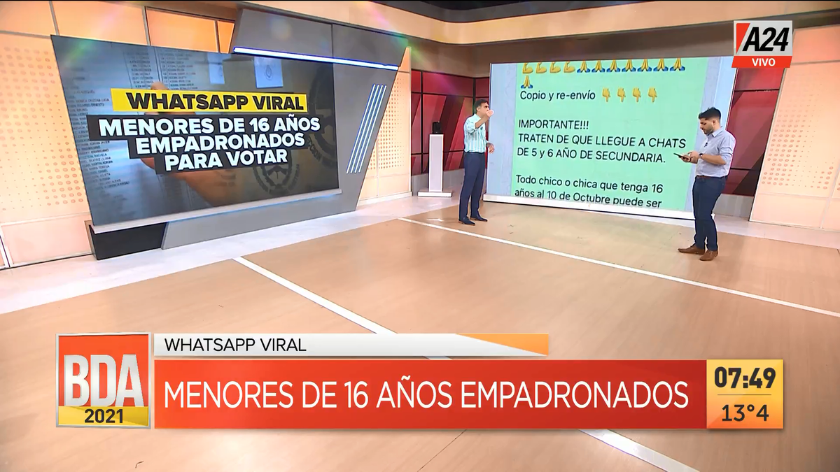 Alerta: circula un mensaje falso de Whatsapp sobre el padrón. (Captura de Tv)