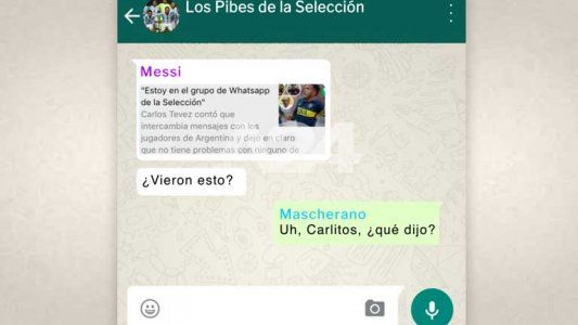 Carlos Tevez no está en el grupo de Whatsapp de la Selección, pese a que dijo que seguía formando parte