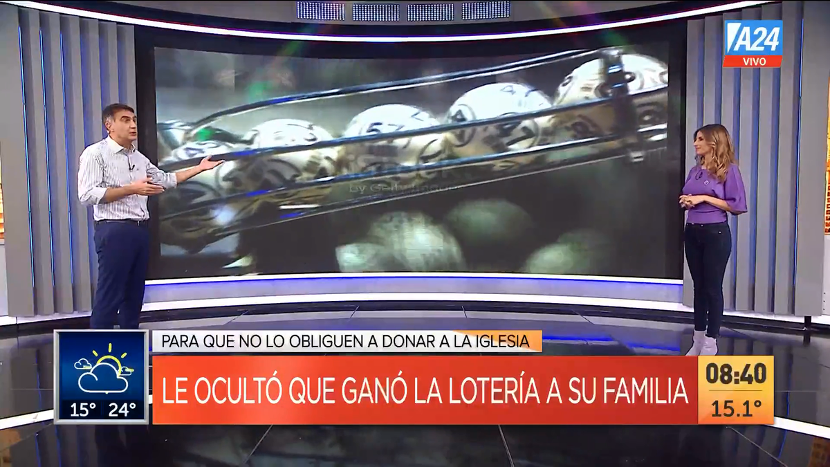 Ganó a la lotería y ocultó 10 años el premio a su familia. (Captura de Tv)
