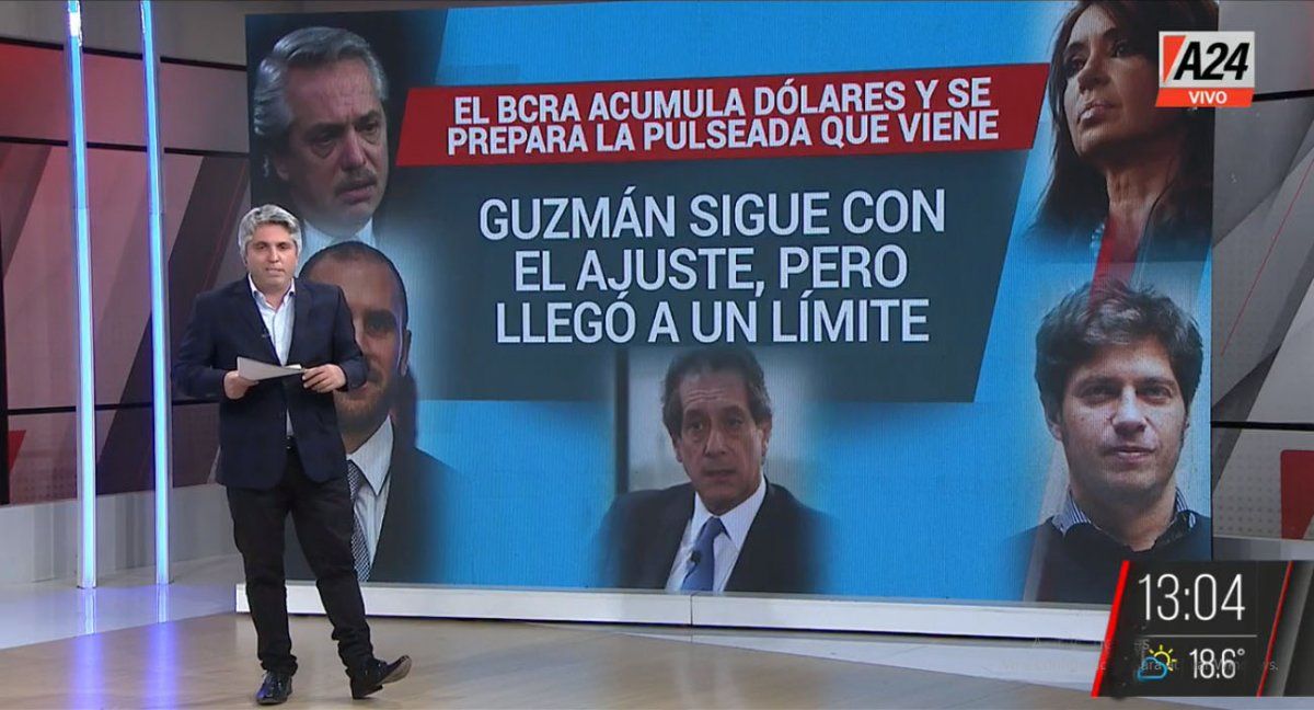 El ministro Guzmán espera un acuerdo con el FMI mientras el BCRA acumula dólares para la segunda parte del año (Foto: Captura de TV)