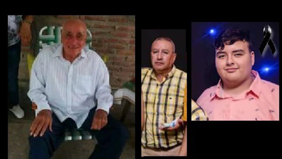 El abuelo, el papá y Alexis, las tres víctimas de la familia que cayeron en manos del Covid-19. (Foto: Gentileza InfoAguilares)