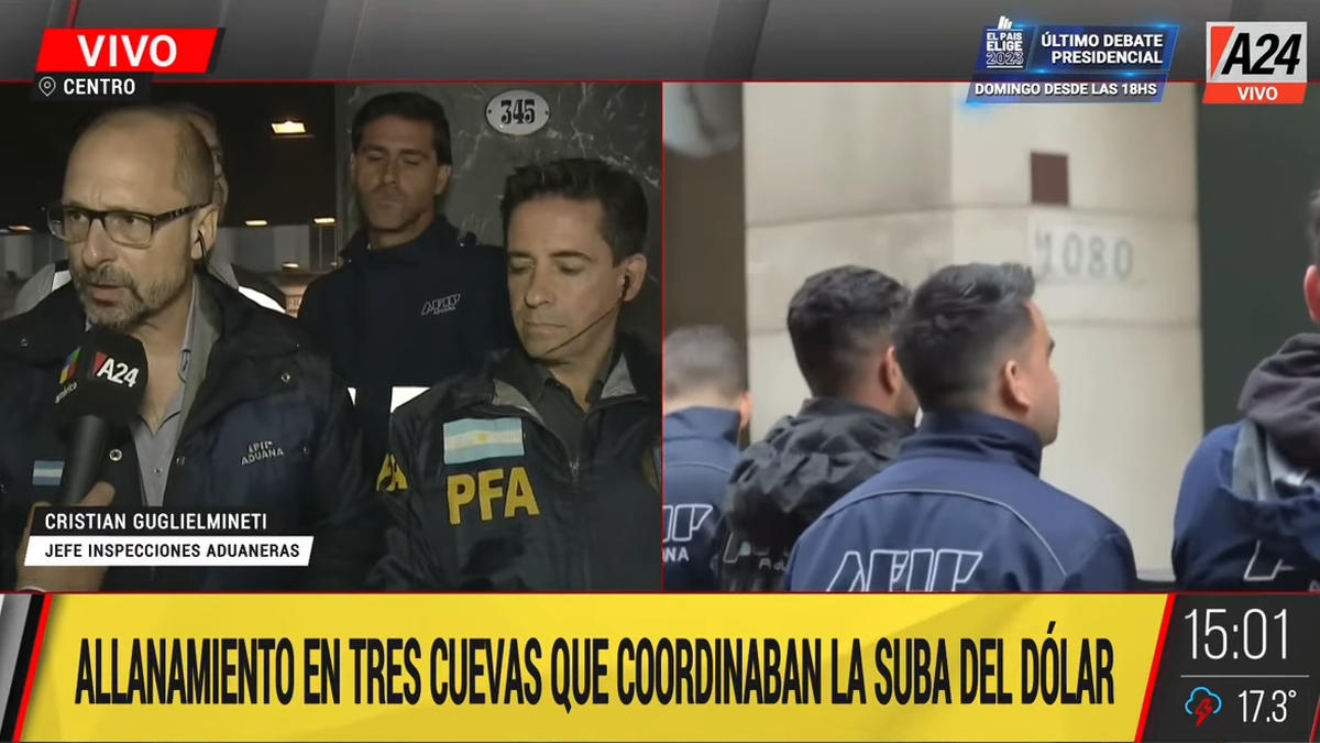 Realizaron nuevos allanamientos en cuevas del microcentro que coordinaban la suba del dólar blue. (Captura)