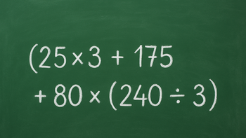 Desafío matemático en menos de 20 segundos: (25 × 3 + 175) + 80 × (240 ÷ 3)
