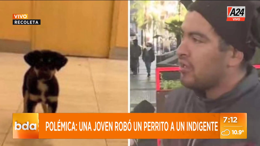Polémica en Recoleta: le robó el perro a un indigente y la escracharon en las redes