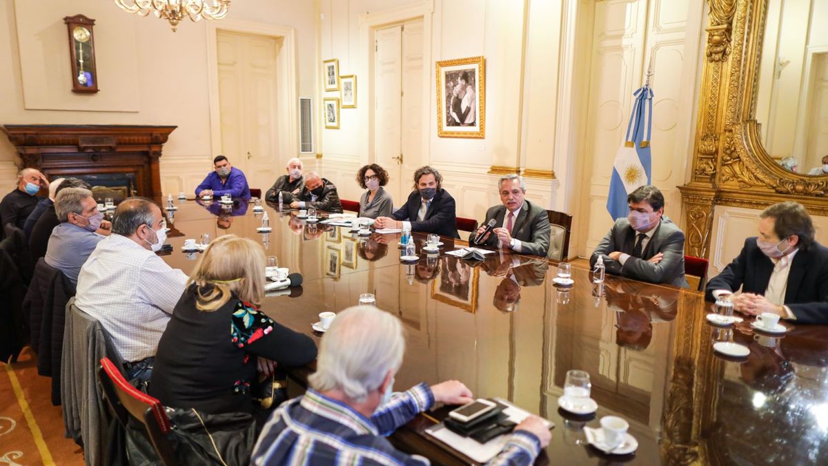 Así fue la reunión que mantuvo Alberto Fernández con la cúpula de la CGT en Casa Rosada (Foto: Presidencia de la Nación)