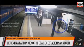 San Miguel: cayó cuando hacía robos canguro en el tren San Martín. (Captura de Tv) San Miguel: cayó cuando hacía robos canguro en el tren San Martín. (Captura de Tv)