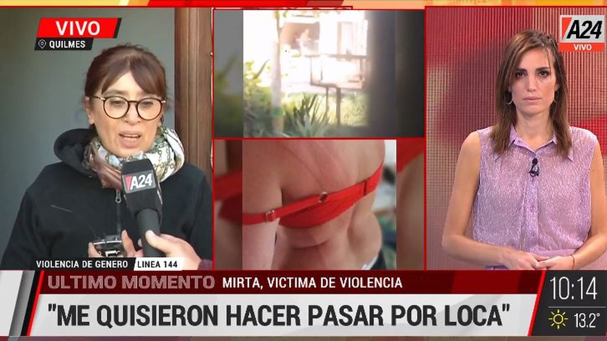Quilmes: el desgarrador testimonio de la víctima de las agresiones de su propio hijo. (Captura de Tv)