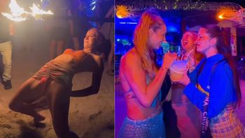 El video del alocado festejo de cumpleaños de Flor Vigna en Tailandia: amigas, tragos, fuego y mar