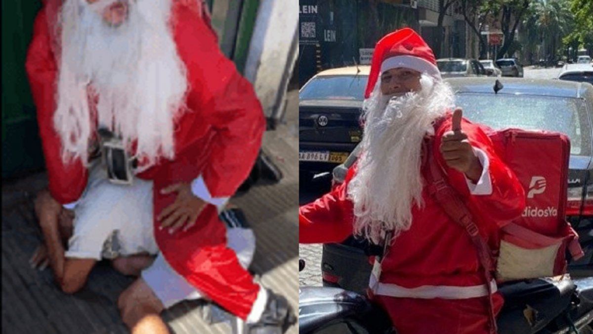Un Papá Noel atrapó a un ladrón y recuperó la cartera de una mujer en Rosario (Foto: Rosario 3) &nbsp;