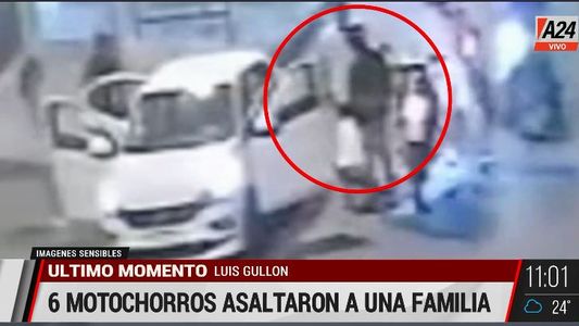 Luis Guillón: nuevo video del brutal robo piraña a una familia