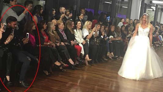 Mica Viciconte se vistió de novia y Cubero la aplaudió en primera fila