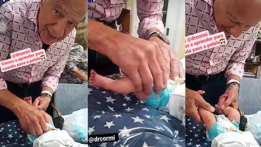 El video de Alberto Cormillot cambiándole el pañal a su hijo