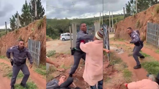 Violencia policial en Brasil: un efectivo noqueó a una anciana de 80 años en un arresto