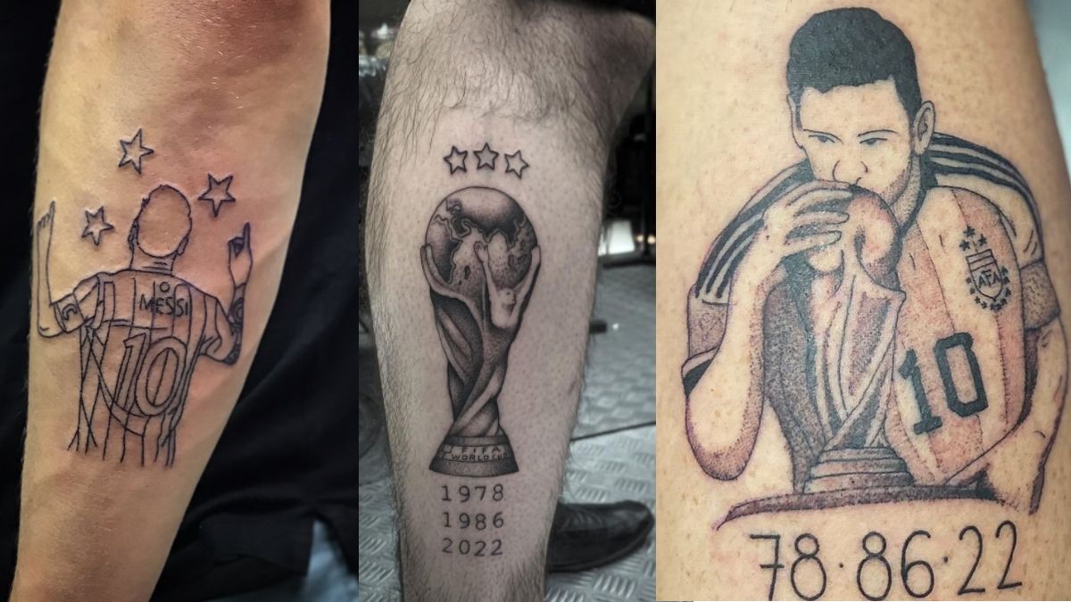 Algunos de los tatuajes de la Selección Argentina que se hicieron en los últimos días (Foto: American Tattoo).