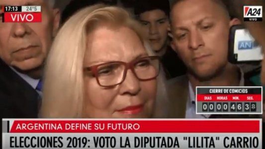 Lilita Carrió pidió rezar hasta el lunes y dijo que los resultados irán bien para Cambiemos en la madrugada