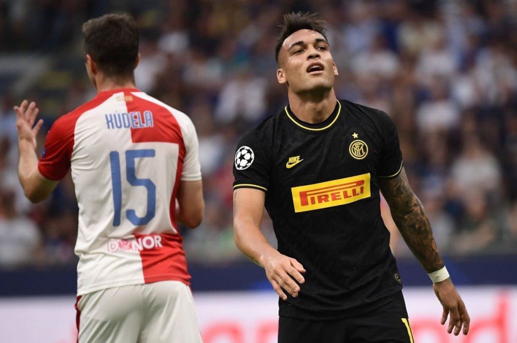 Champions League: con Lautaro Martínez de titular, Inter apenas rescató un empate como local ante Slavia Praga