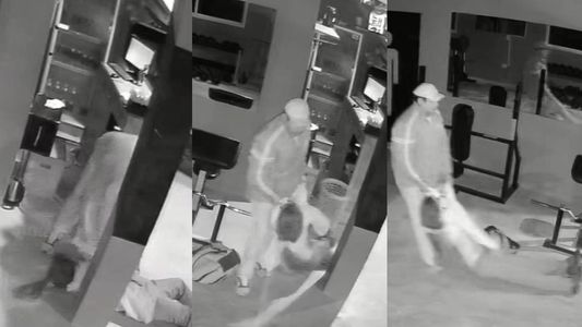 El aberrante video de cómo un hombre desmayó a trompadas a su ex en un gimnasio de Pilar