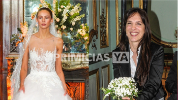 Juanita Tinelli brilló con un vestido de novia y su mamá no paró de aplaudirla