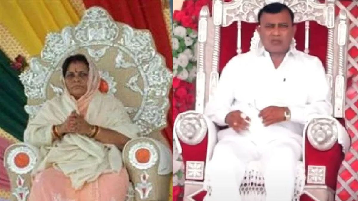 El l&iacute;der religioso Bhola Baba y su esposa, encargados de la celebraci&oacute;n que termin&oacute; en una tragedia (Foto: gentileza TOI).