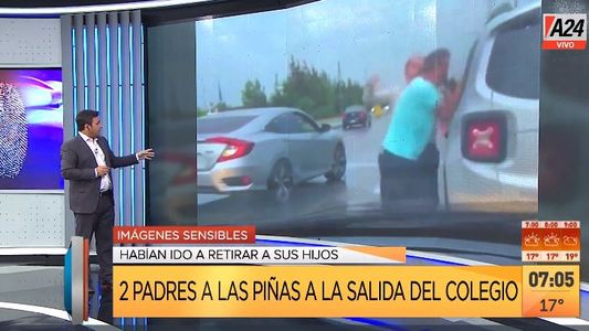 Insólito: así se agarran a las piñas dos padres en Nordelta