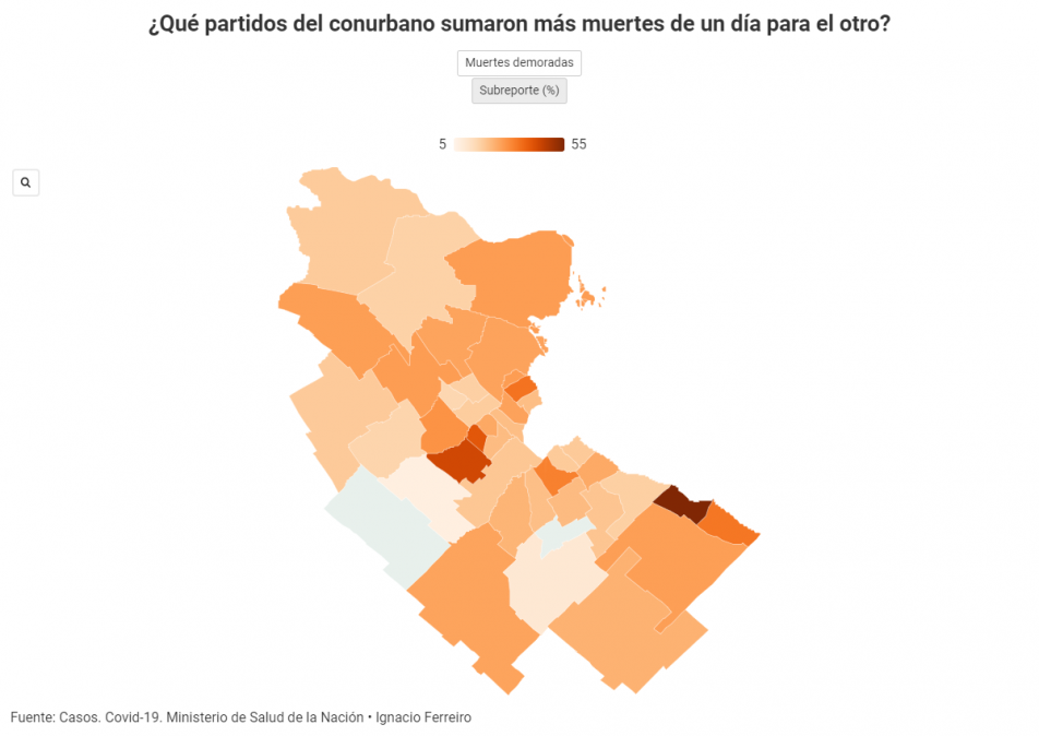 Atraso en la carga de fallecidos por Covid-19: ¿Cuáles fueron los municipios bonaerenses que más demoraron los datos?