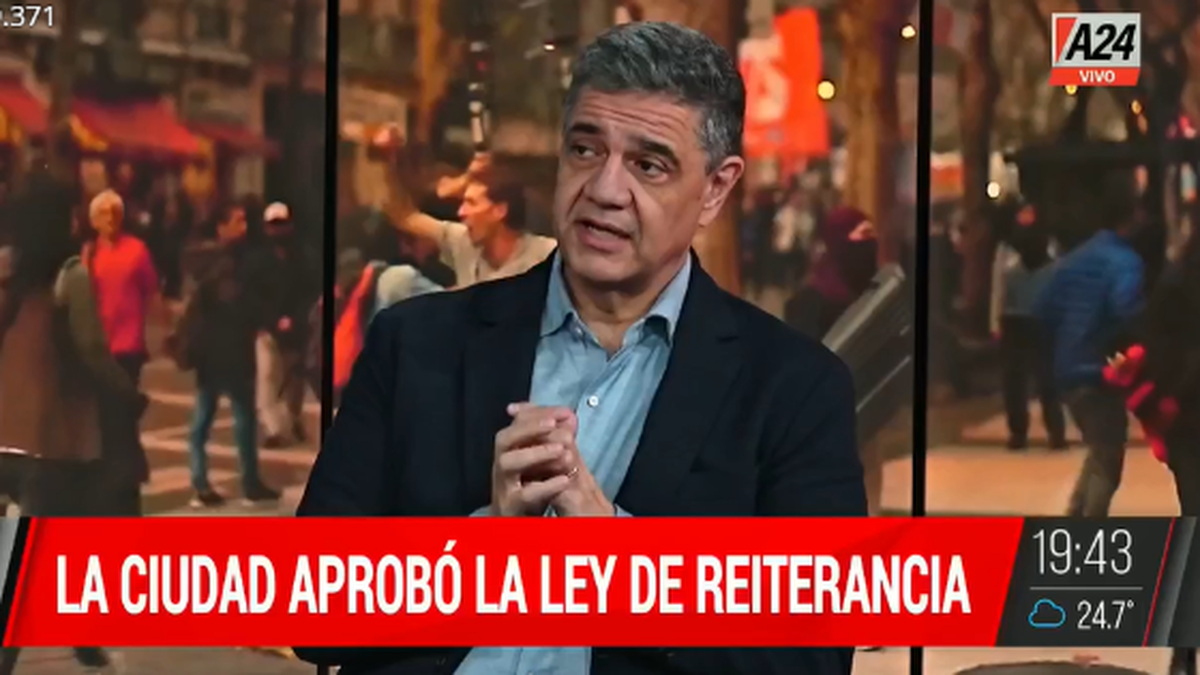 Jorge Macri logró la Ley de Reiterancia en la Ciudad. (Foto: A24)