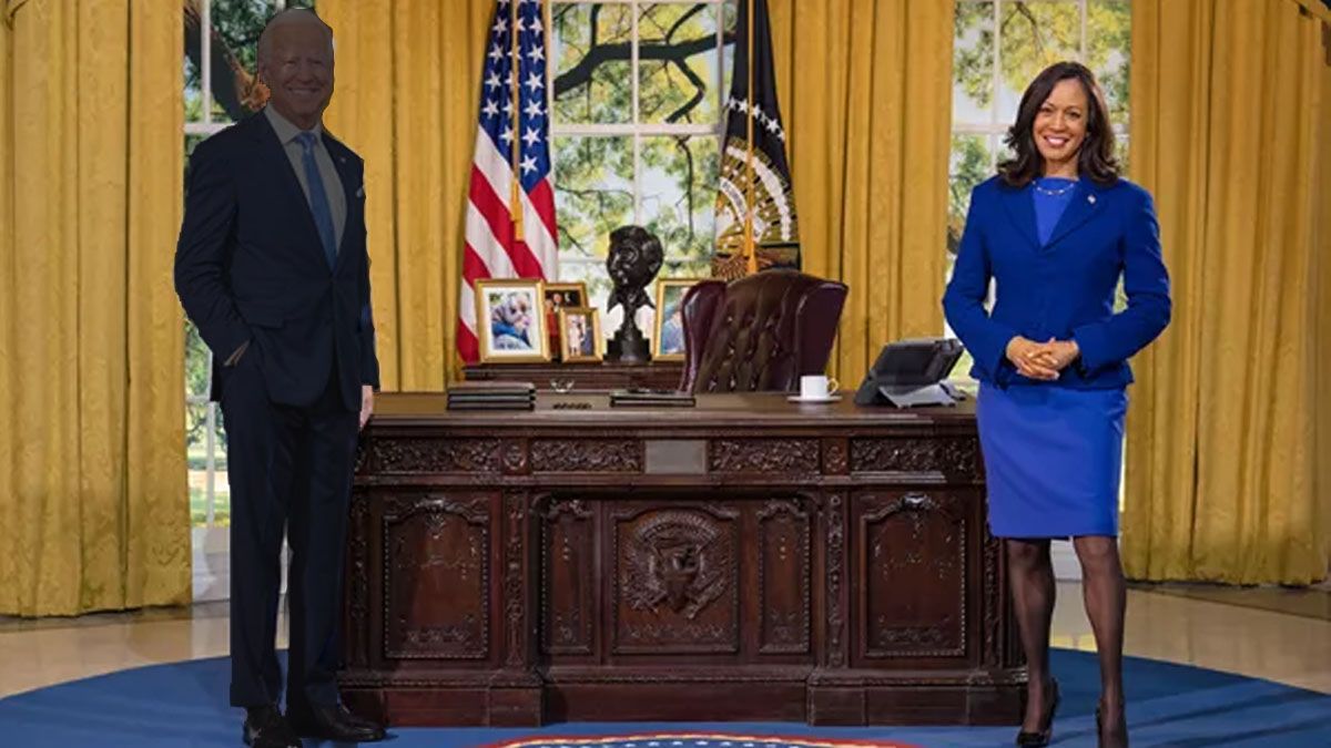Si Biden se baja o lo convencen de hacerlo, ¿será la vice Kamala Harris quien deba enfrentar a Donadl Trump? Foto: A24.com)