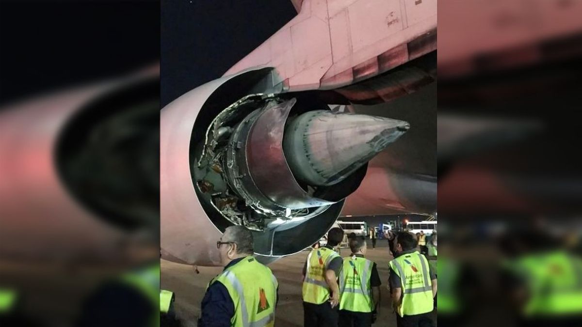 Ezeiza: un avión tuvo un problema en el motor al despegar y aterrizó de emergencia&nbsp; (Foto: NA).
