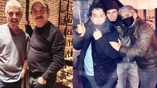 Pablo Echarri, Fernán Mirás, Mike Amigorena y Ricardo Darín: un festejo pasado por agua