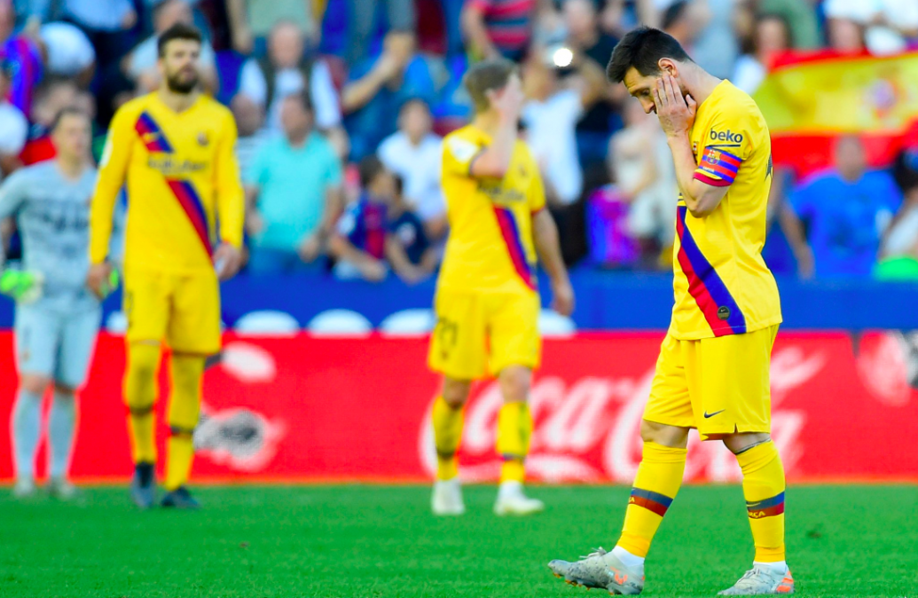 Liga de España: gol de Messi en la sorpresiva caída de Barcelona ante Levante por 3-1