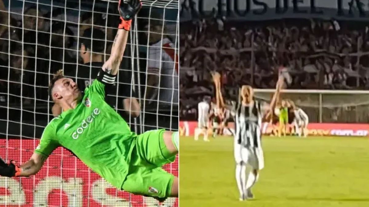 El terrible blooper del defensor de Excursionistas en el penal que atajó Armani (Foto: captura)
