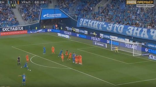 El golazo de tiro libre de Paredes en la goleada del Zenit