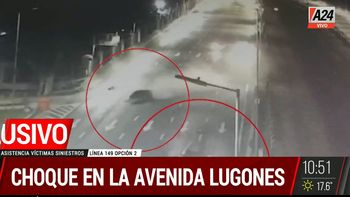 El video del impresionante accidente en la Avenida Lugones. (Foto: Captura Tv) 