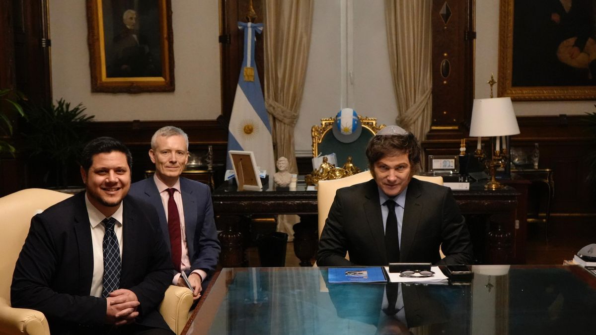 Milei se reunió con el rabino Yoni Ganger (Foto: Presidencia).