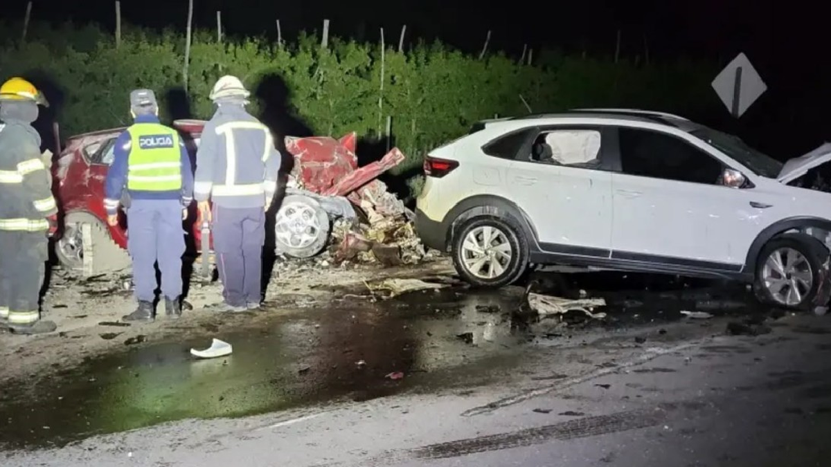 Dos jóvenes de 21 años y un hombre murieron tras un violento impacto frontal en ruta 7. (Foto: Centenario Digital)