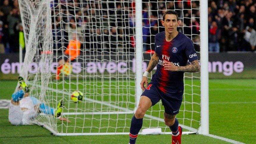 Di María aportó un doblete y una asistencia en la victoria 3-1 de PSG ante Olympique de Marsella