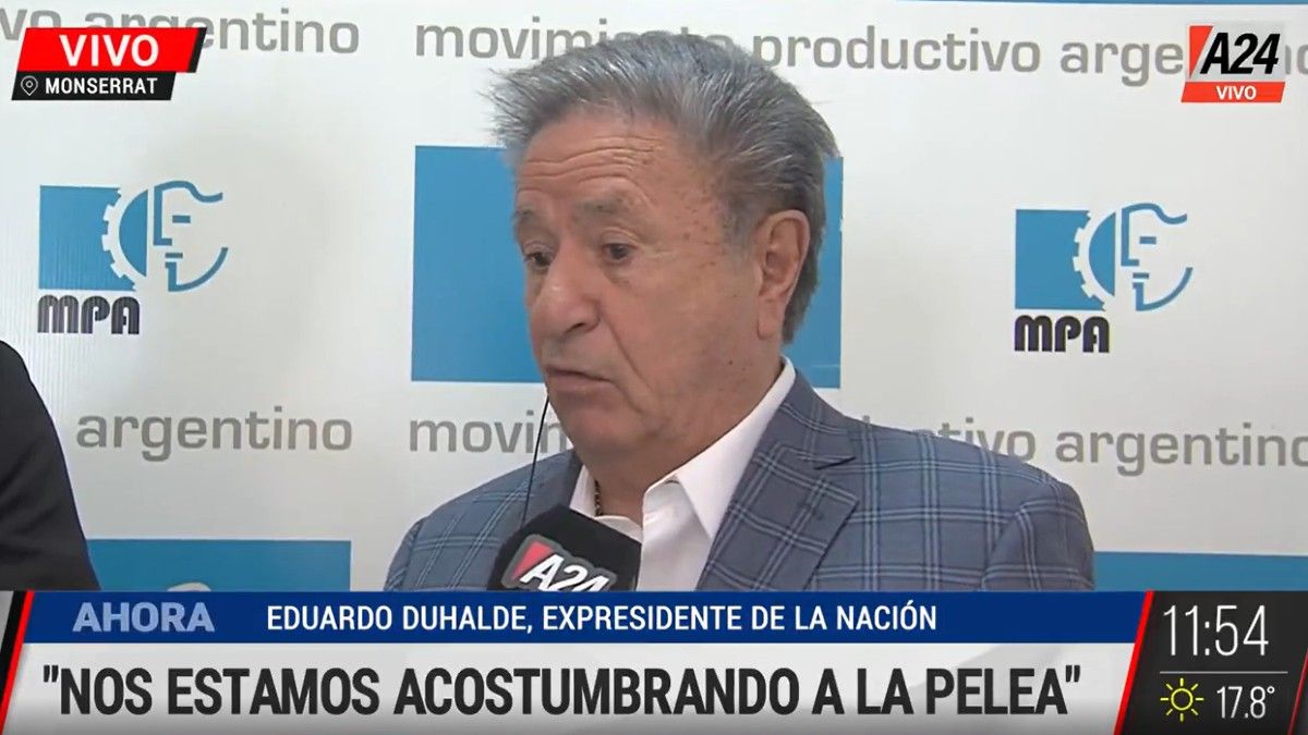 Eduardo Duhalde hizo un llamado a la unidad y pidió una mesa de diálogo (Foto: captura de TV).