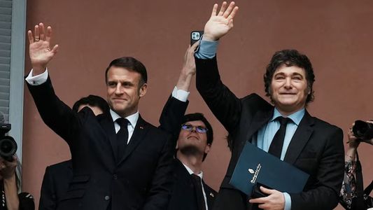 Javier Milei recibió a Emmanuel Macron en la Casa Rosada