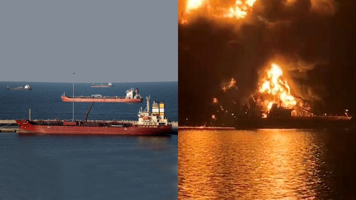 Omuz, antes y después. Petroleros que circulaban sin problemas, ahora enfrentan los ataques que llegan desde Irán. (Foto: A24.com)