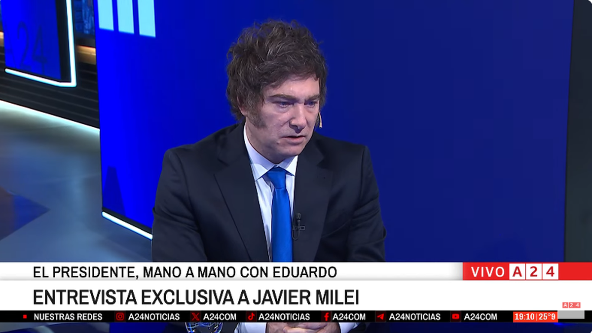Javier Milei en exclusiva con A24: "Mientras yo sea presidente, el apoyo de EE.UU. lo tenemos"