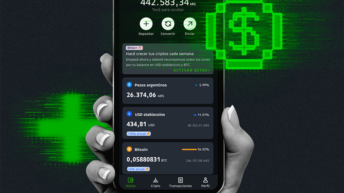 Criptomonedas: desde la plataforma indicaron que este crecimiento demuestra que el interés por la adopción de criptoactivos va más allá del actual criptoinvierno. (Foto Bitso)