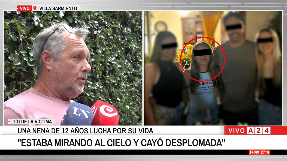 Estaba mirando el cielo y cayó desplomada: el estremecedor relato de los tíos de la nena de 12 años baleada en la cabeza