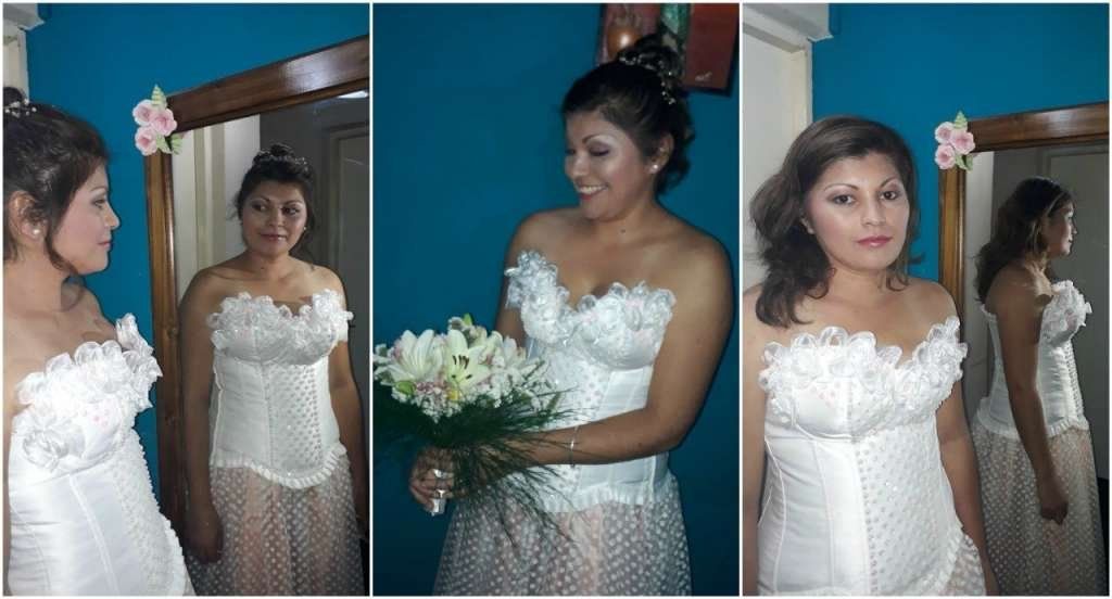 Tiene cáncer y sus vecinos le hicieron el vestido en 24 horas para cumplir su sueño de casarse