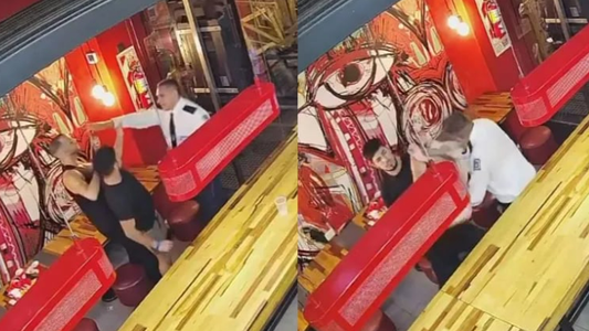 Un empleado de seguridad golpeó a dos clientes por grabar un video dentro de una hamburguesería